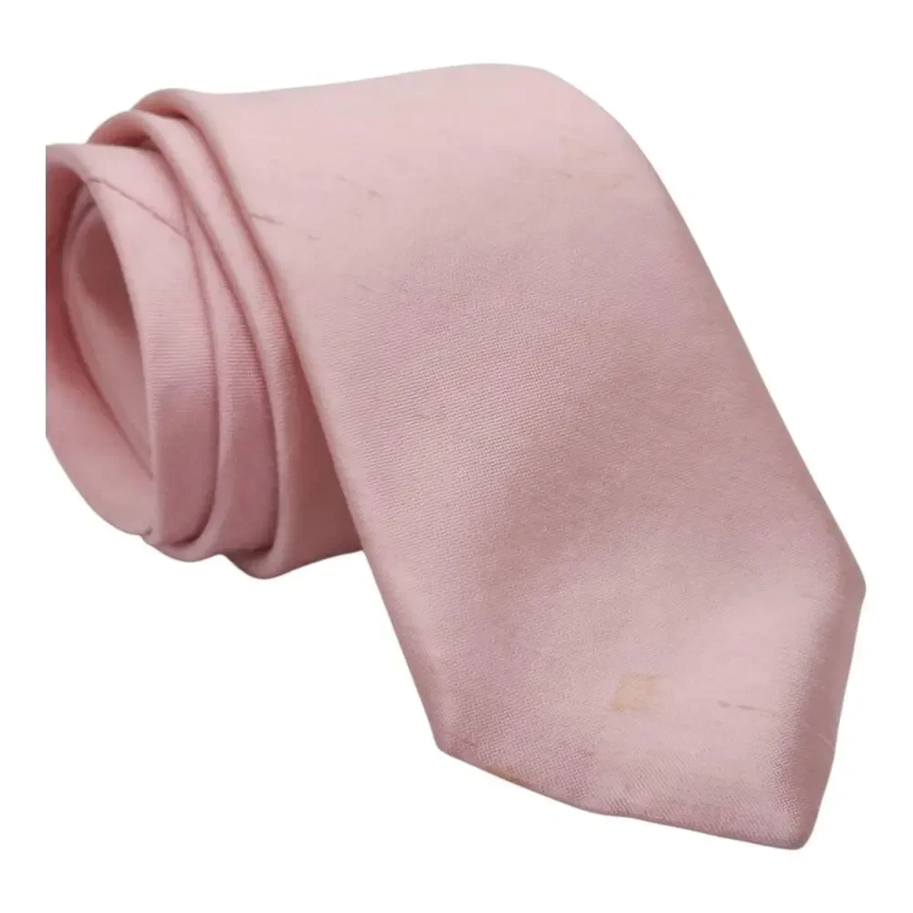 Vintage Pink Silk Tie Mens Classic Satin Solid Necktie NWT NOS